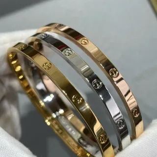 Cartier Love Gold Silver Narrow-Width Polished Finish Bracelet
