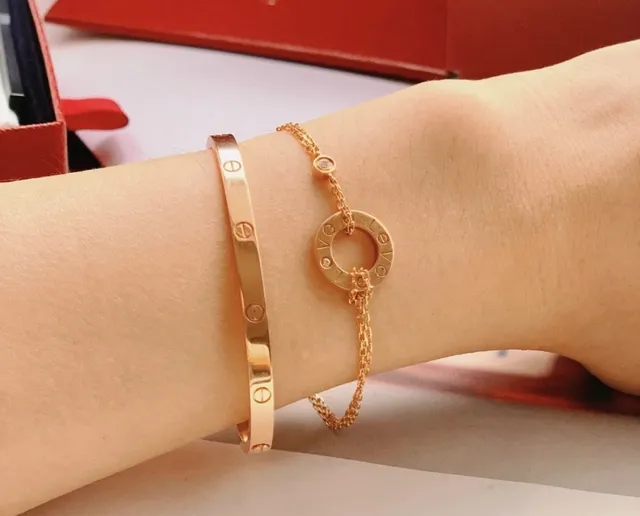 Bracelet Cartier Love Or Argent étroit finition polie 9