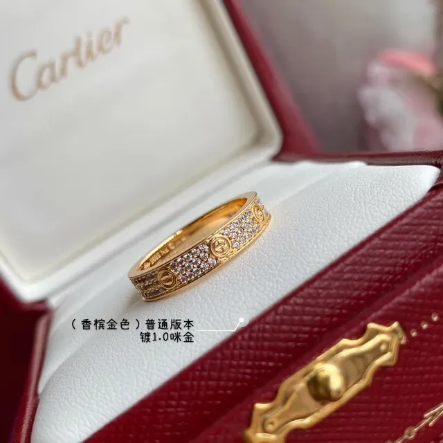 Cartier Love or argent Pavé-Set Screw-Motif bague bande 4