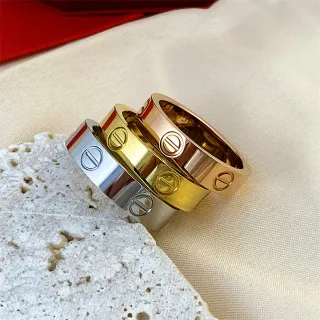 Cartier Love Ring Silver Yellow Gold Rose Gold Stackable Rings