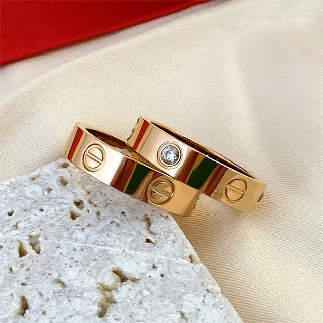 Cartier Love Ring রুপো হলুদ সোনা গোলাপি সোনা স্ট্যাকেবল রিংস 3