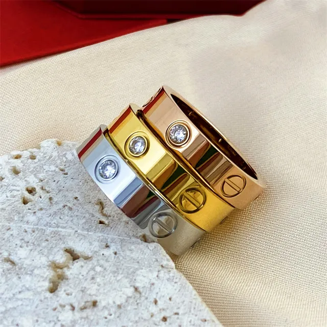 Cartier Love Ring রুপো হলুদ সোনা গোলাপি সোনা স্ট্যাকেবল রিংস 4