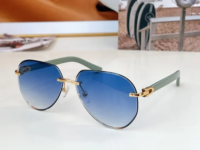 Cartier Vermelho Marrom Sem Aro Oval Dourado Bisagra Fecho Óculos de Sol 6