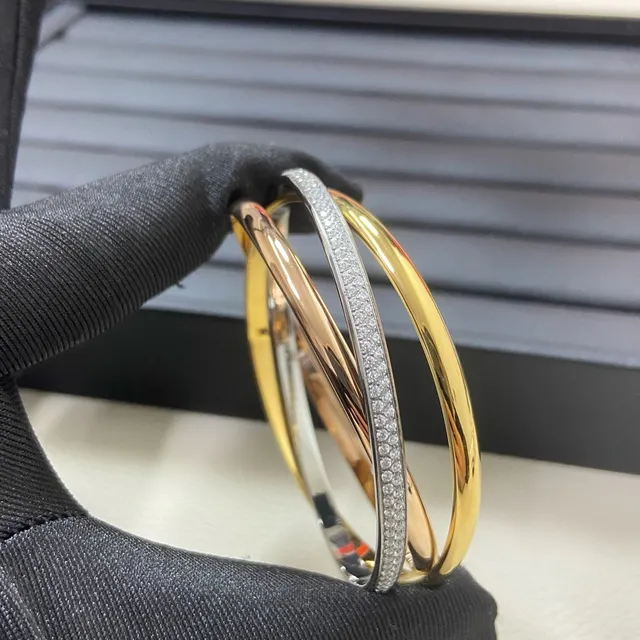 Cartier Trinity Pavé diamant bracelet or bicolore 2