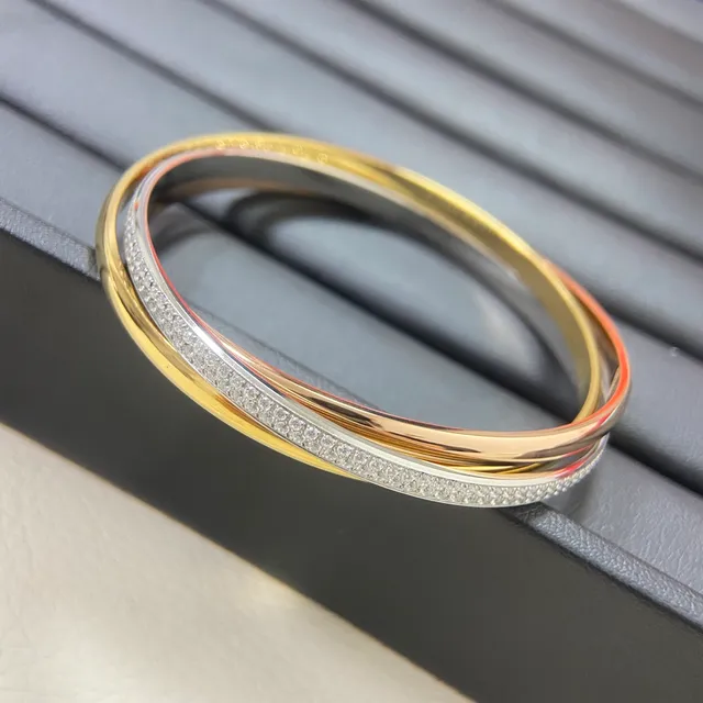 Cartier Trinity Pavé diamant bracelet or bicolore 3