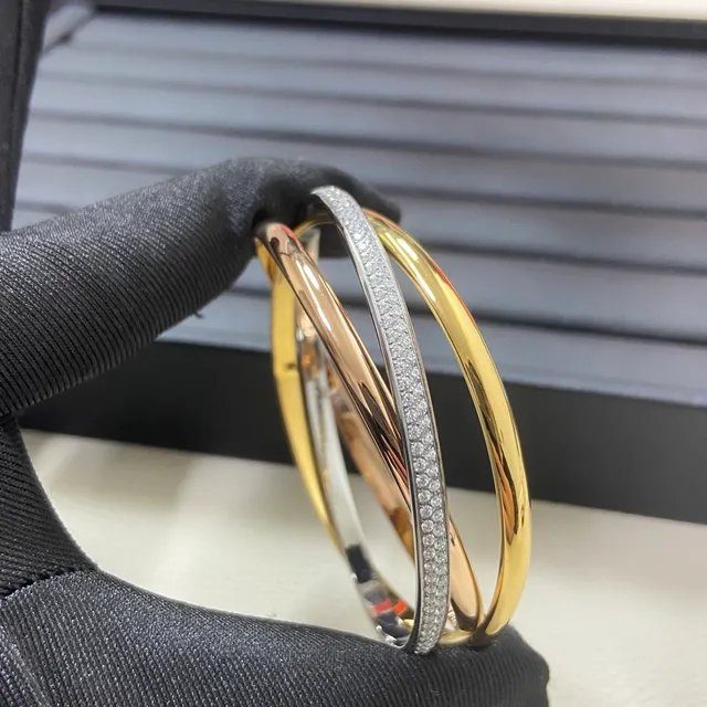 Cartier Trinity Pavé diamant bracelet or bicolore 5