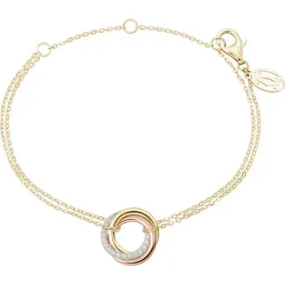Cartier Trinity त्रि-रंग सोना और पावे डायमंड ब्रेसलेट
