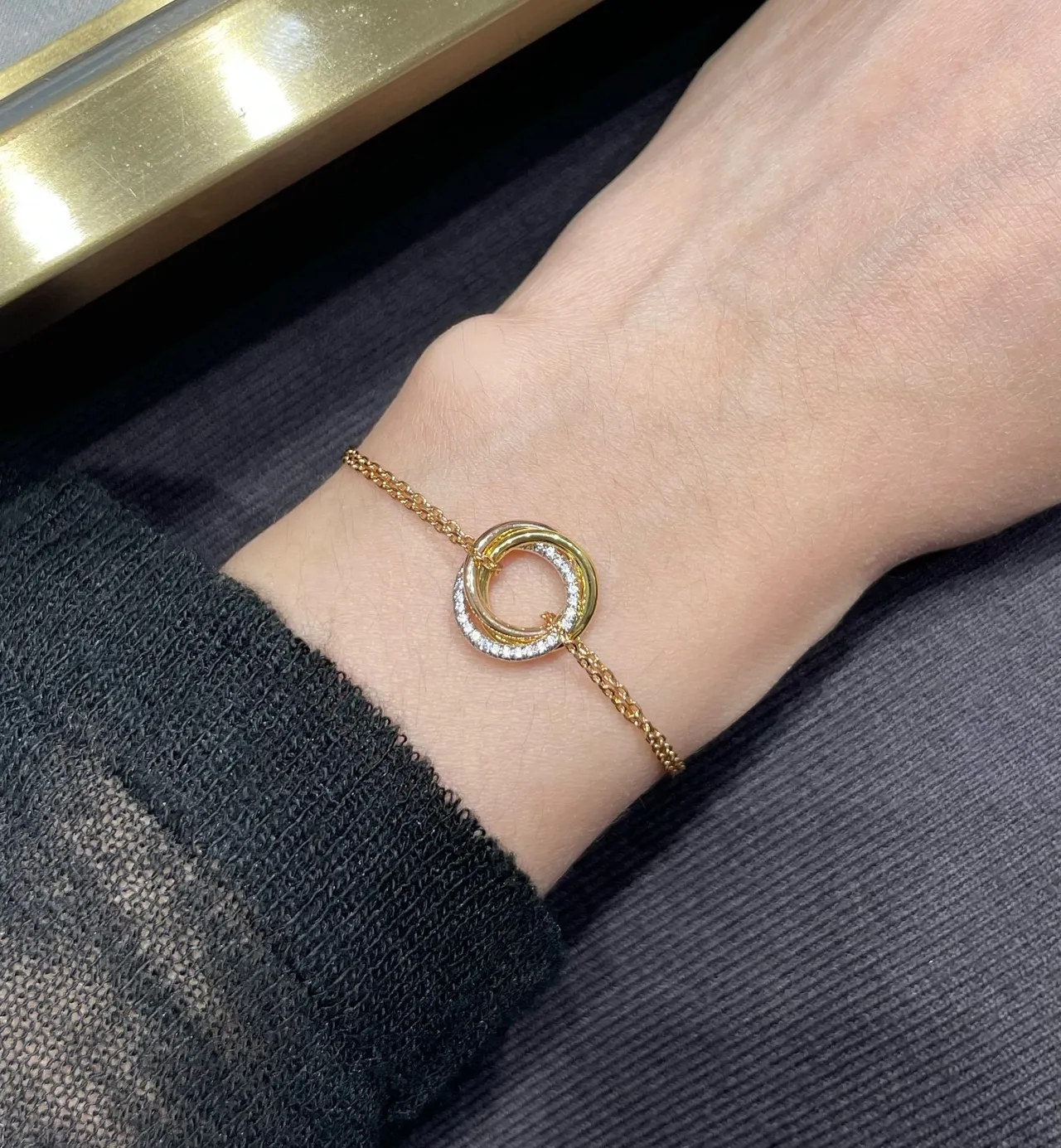 bracelet Cartier Trinity Or tricolore et pavé diamant 8