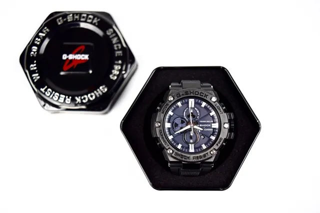 Casio Black Blue Rugged Resin Case Multi-Functional Chronograph Dial Watch 5