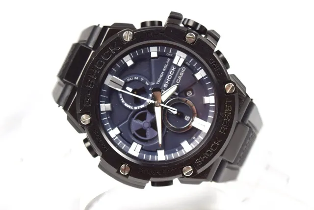 Casio Black Blue Rugged Resin Case Multi-Functional Chronograph Dial Watch 7