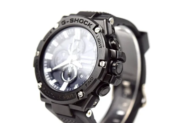Casio Black Blue Rugged Resin Case Multi-Functional Chronograph Dial Watch 8
