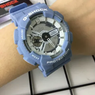 Casio নীল সাদা হালকা রেজিন কেস অ্যানালগ-ডিজিটাল হাইব্রিড ডায়াল ওয়াচ
