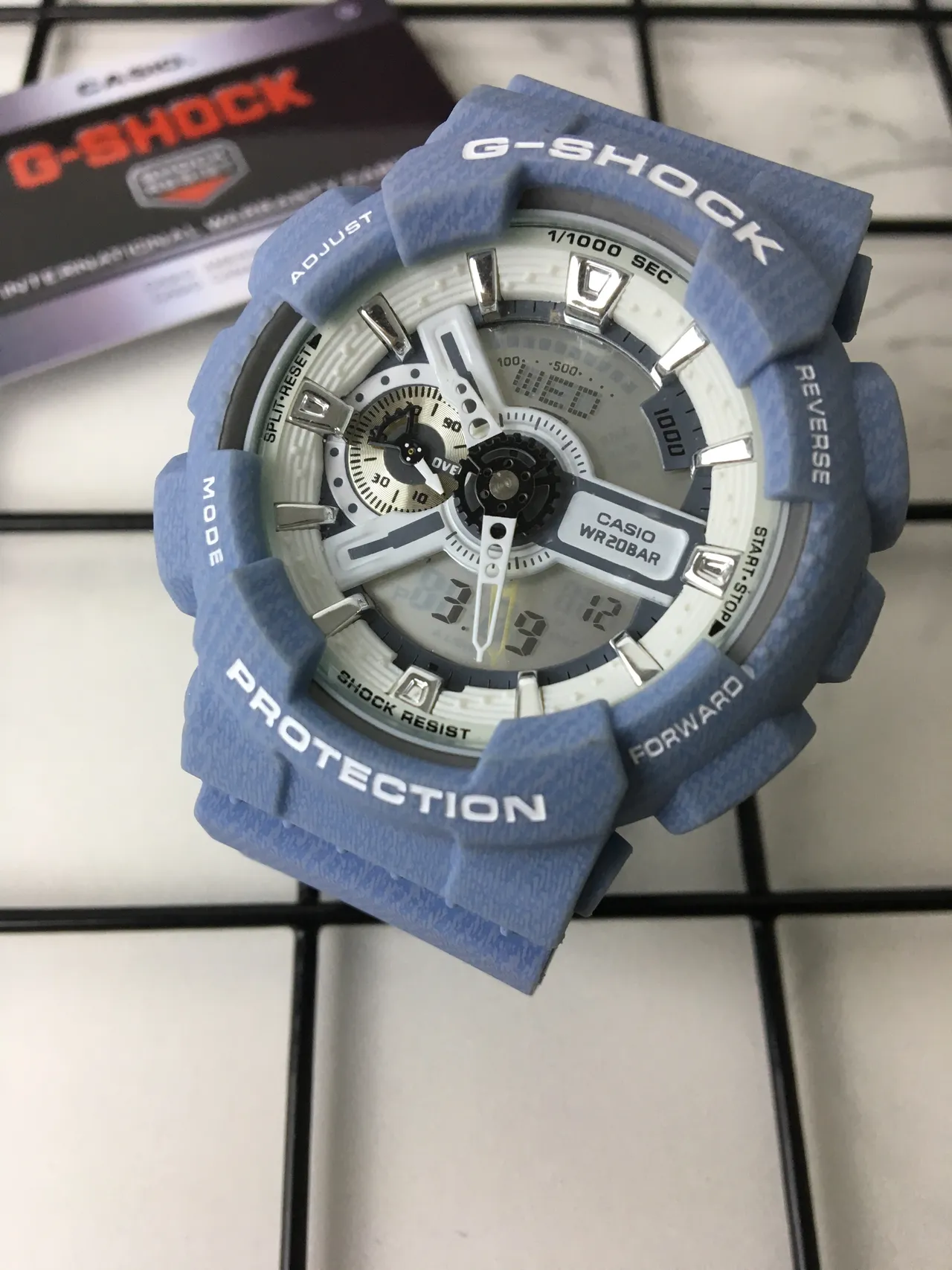 Casio Blue White Light Resin Case Analog-Digital Hybrid Dial Watch 2