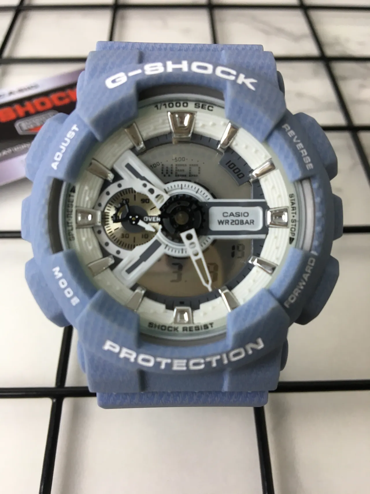 Casio Blue White Light Resin Case Analog-Digital Hybrid Dial Watch 7