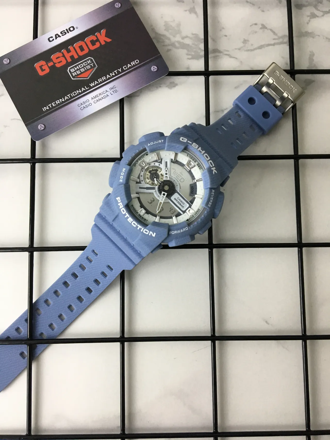 Casio Blue White Light Resin Case Analog-Digital Hybrid Dial Watch 5