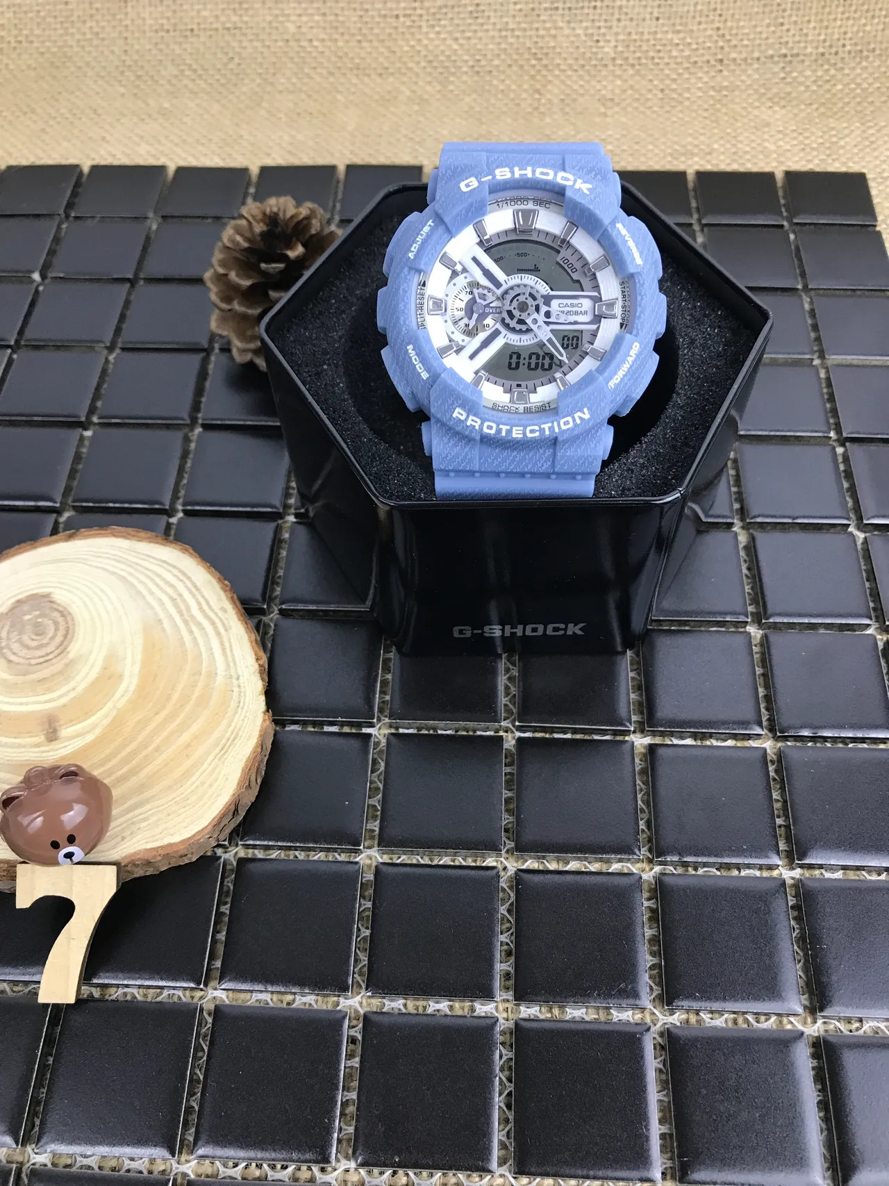 Casio Blue White Light Resin Case Analog-Digital Hybrid Dial Watch 6