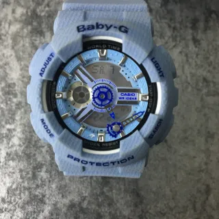Casio Reloj Híbrido Analógico-Digital de Resina Texturizada Azul Blanca Ligera