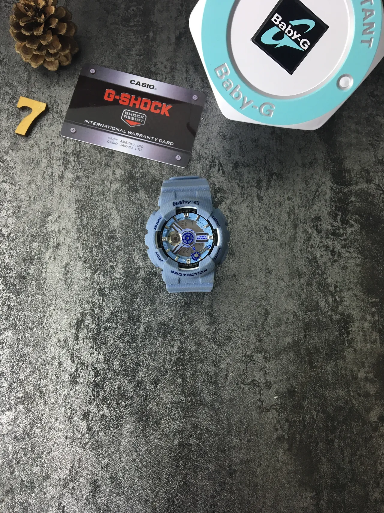 Casio Blue White Light Textured Resin Analog-Digital Hybrid Watch 2