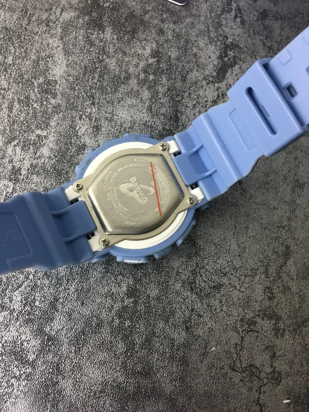 Casio Blue White Light Textured Resin Analog-Digital Hybrid Watch 3
