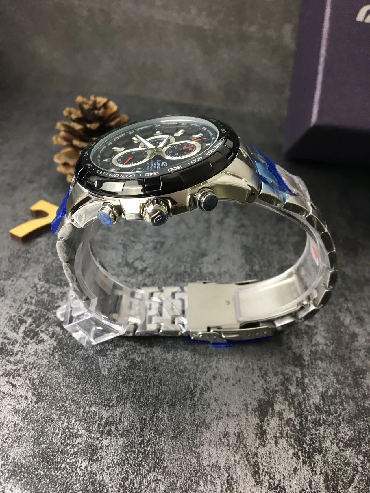 Casio Edifice Chronograph Black and Silver Sports Watch 3