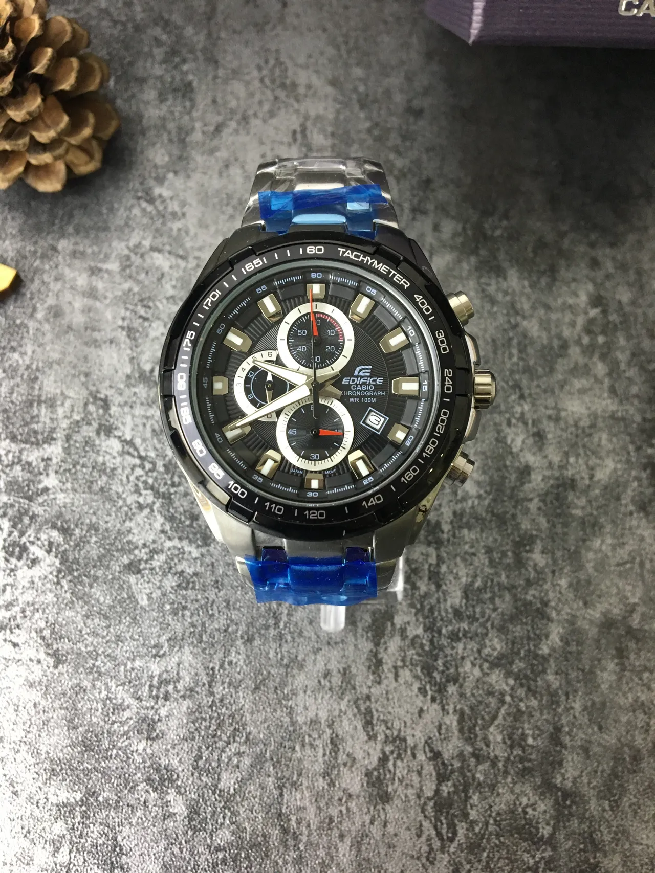 Casio Edifice Chronograph Black and Silver Sports Watch 4