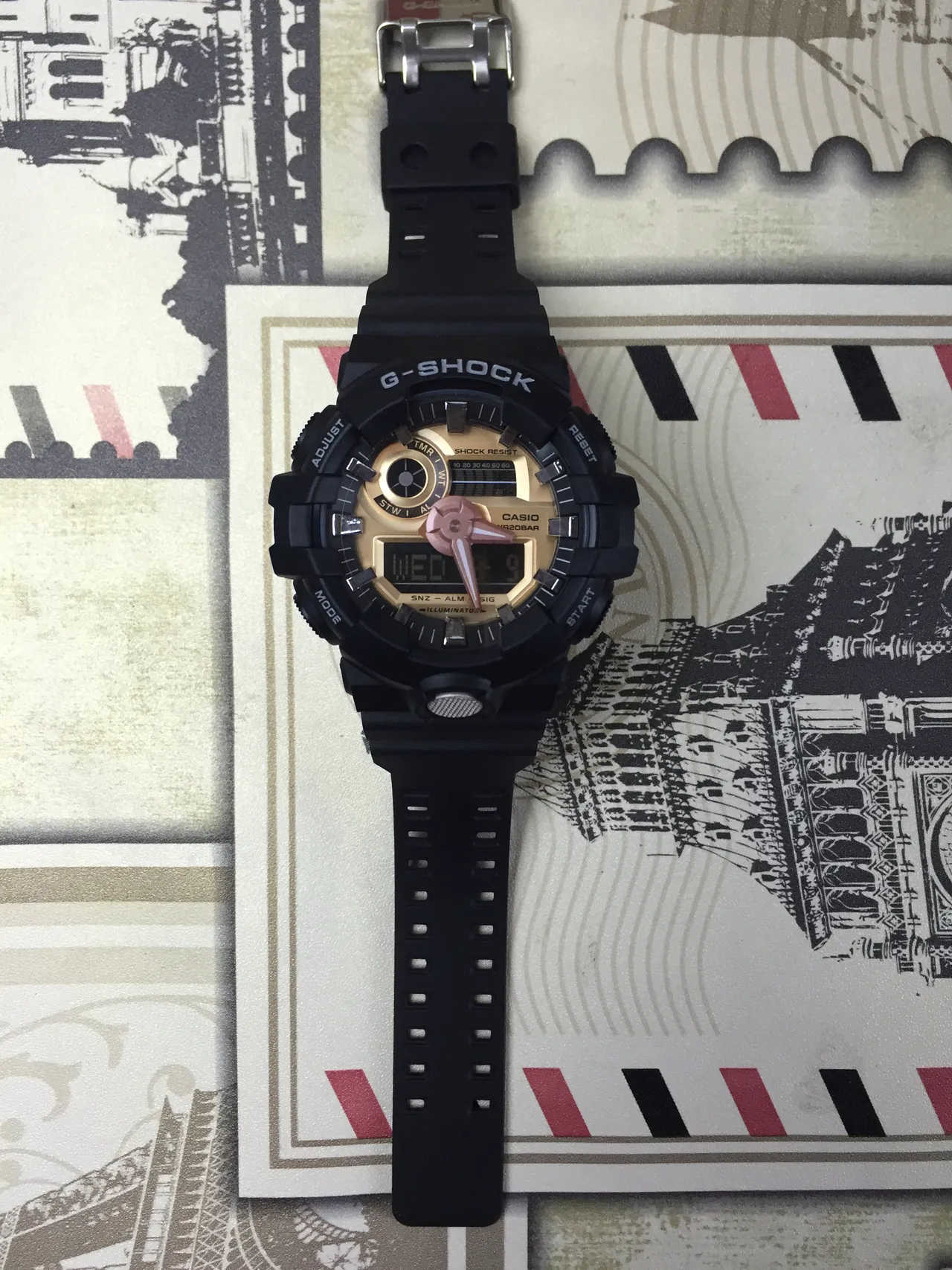Casio G-Shock GA-100 أسود وذهبي ساعة رياضية 7