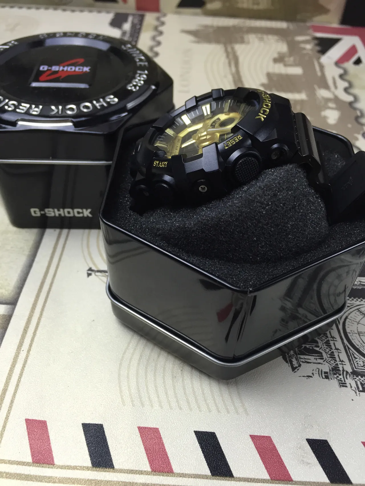 Casio G-Shock GA-100 أسود وذهبي ساعة رياضية 10