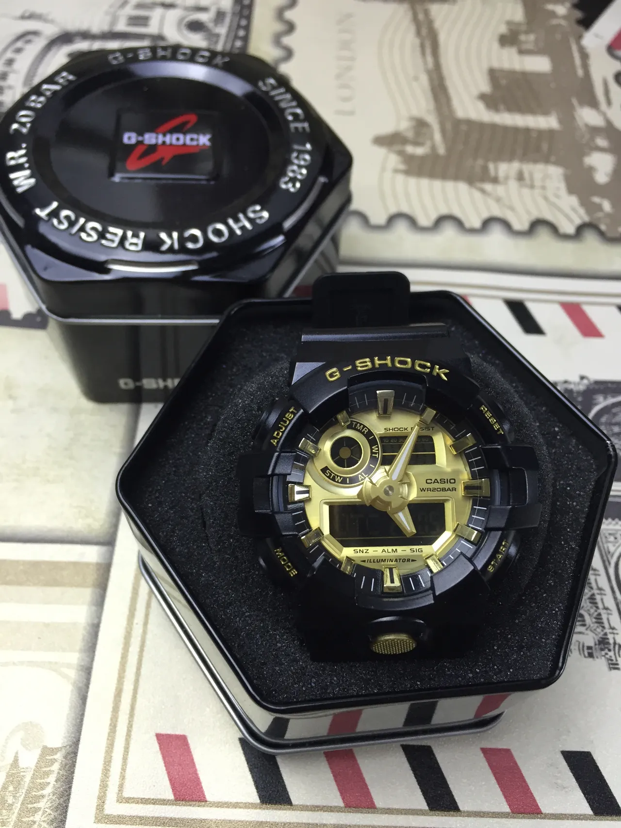 Casio G-Shock GA-100 أسود وذهبي ساعة رياضية 11