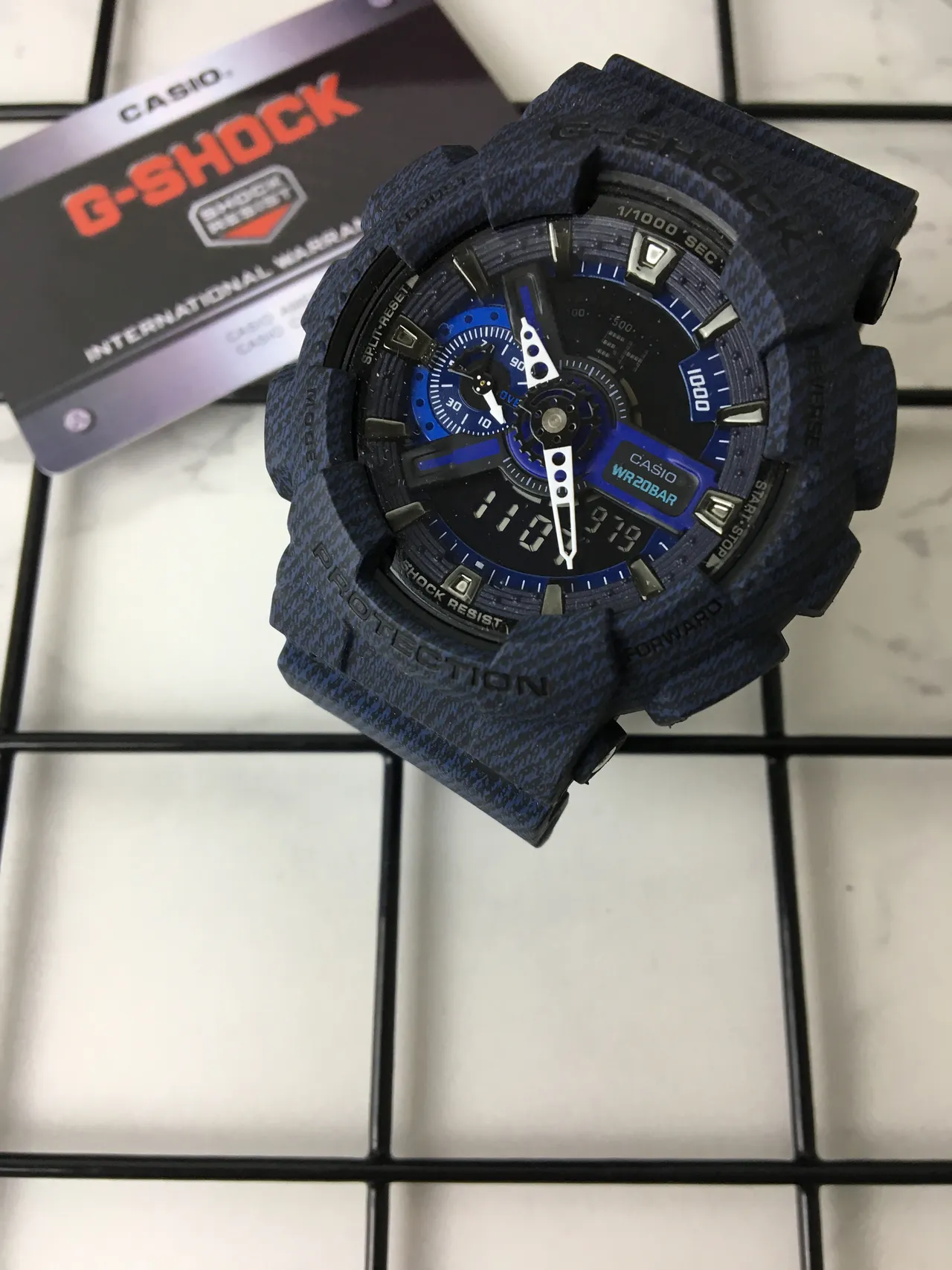 Casio G-Shock GA-100 Blue Textured Resin Sports Watch 2