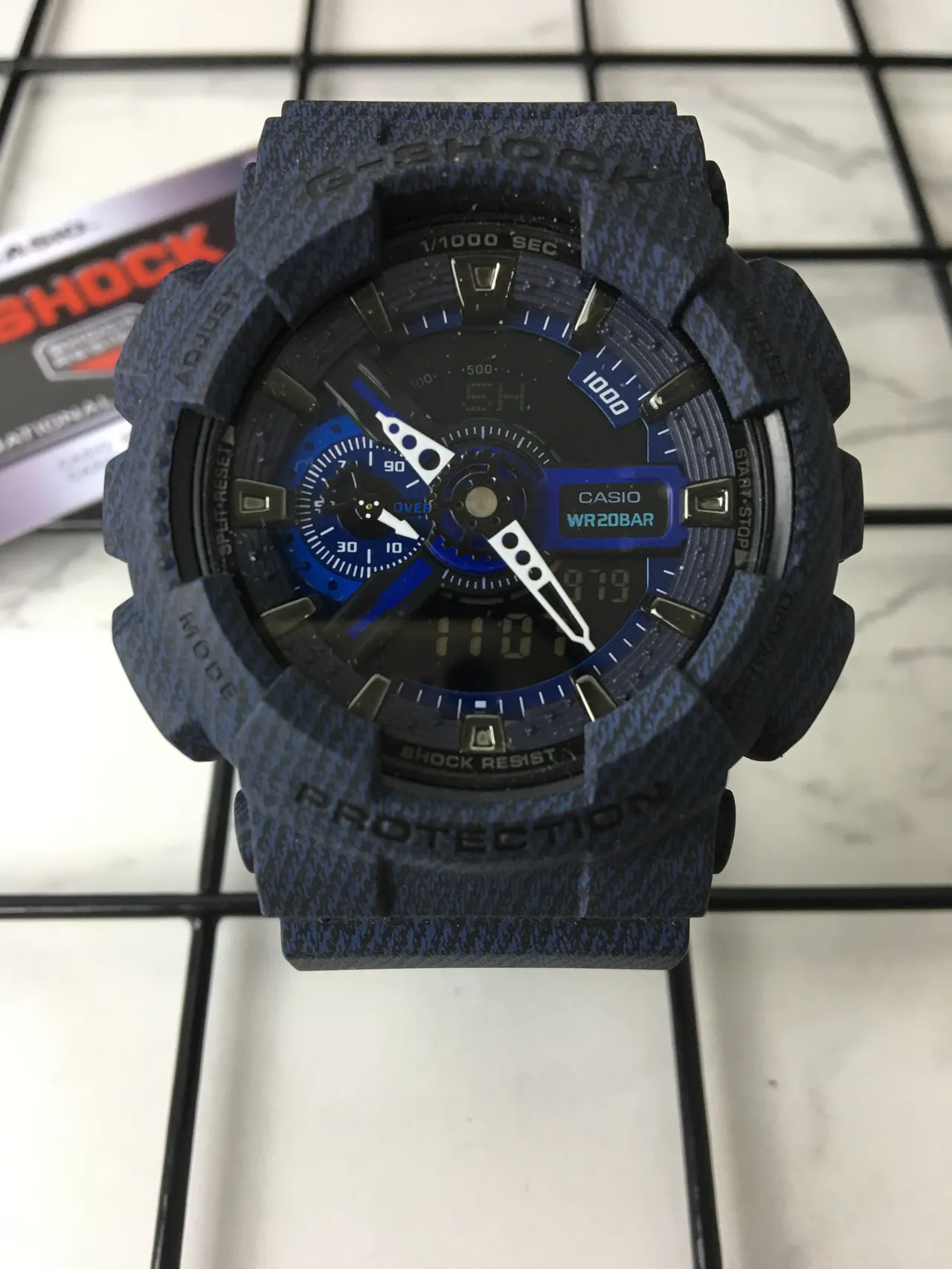Casio G-Shock GA-100 Blue Textured Resin Sports Watch 3
