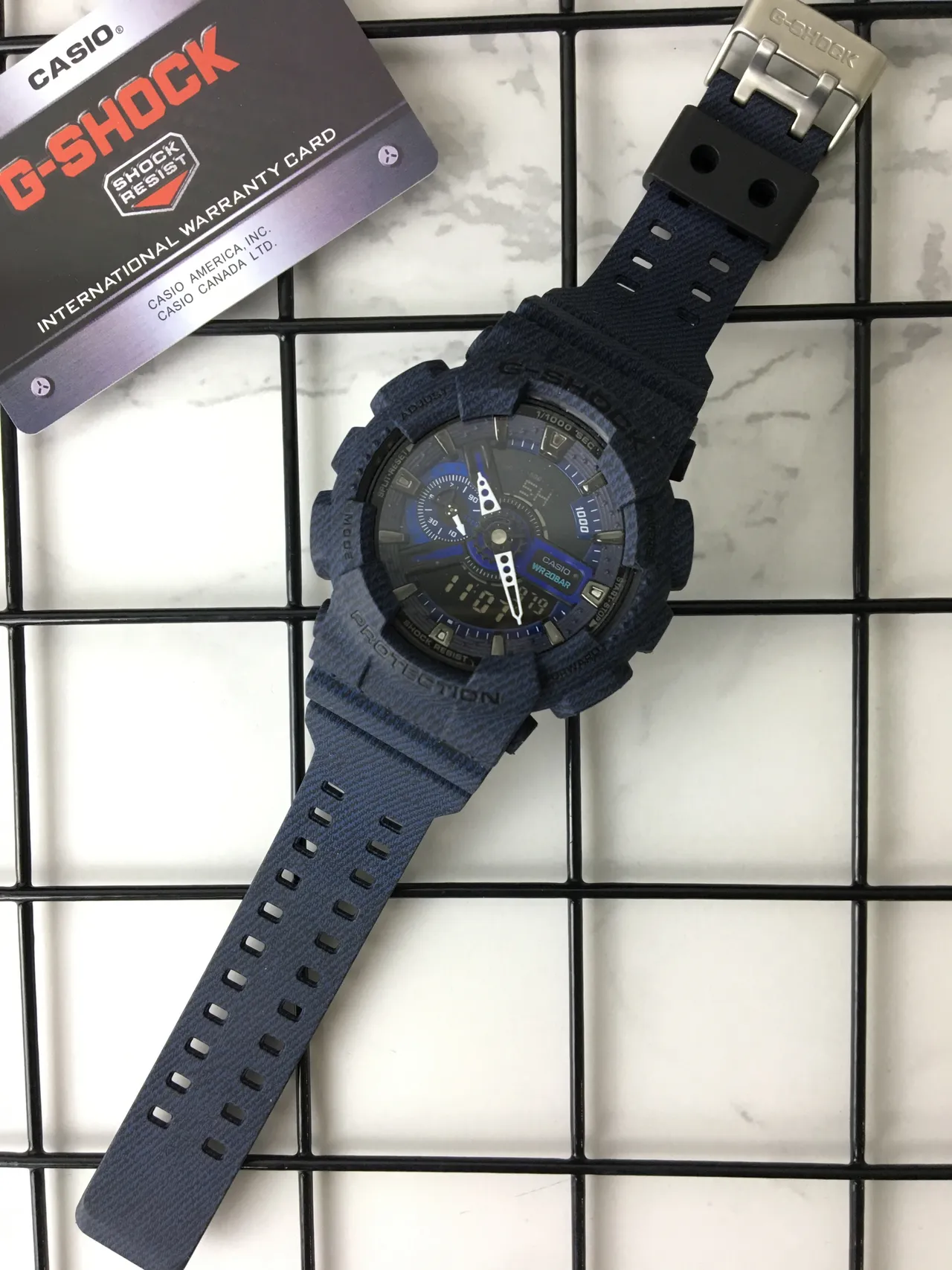 Casio G-Shock GA-100 Blue Textured Resin Sports Watch 6