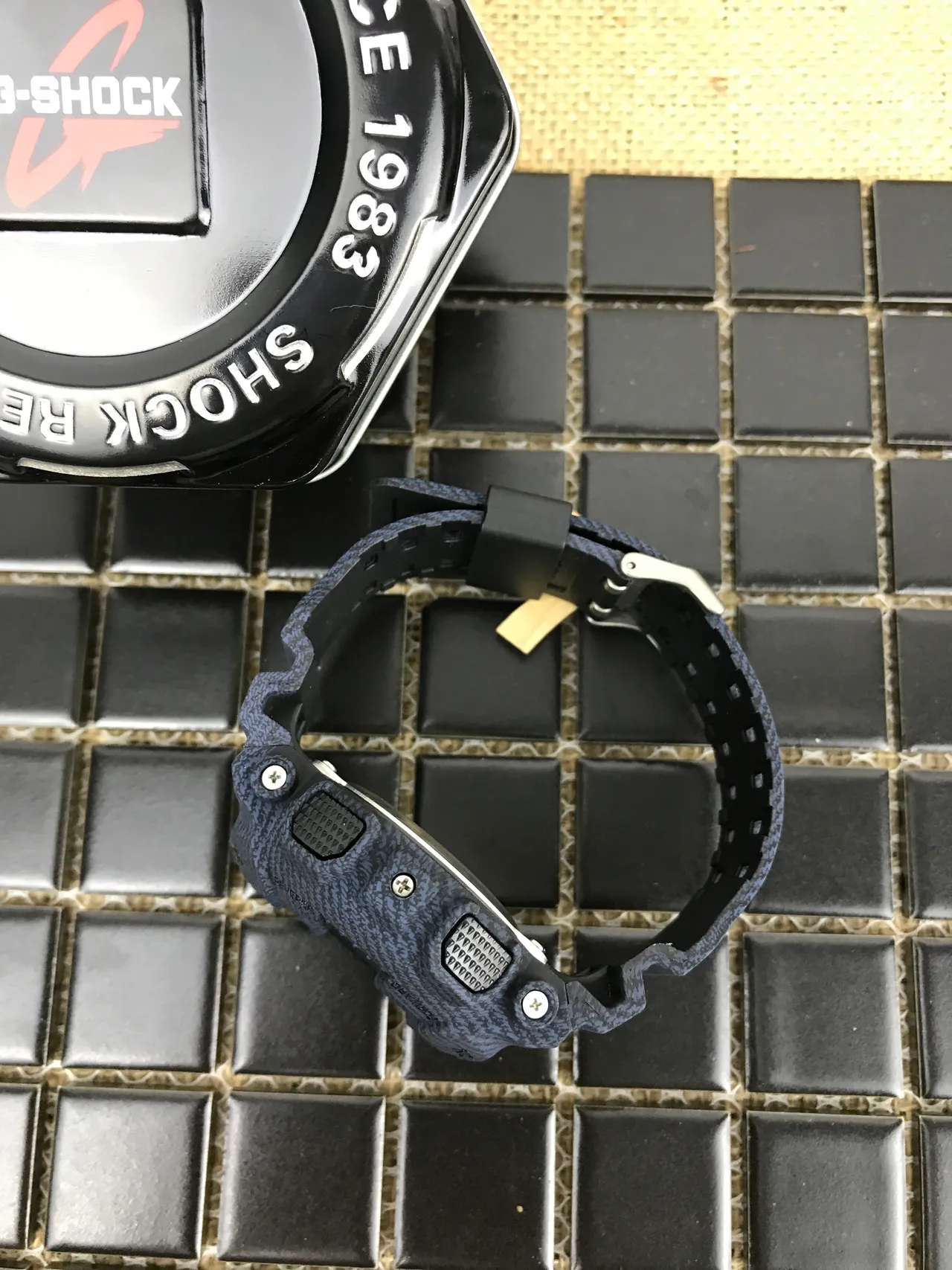 Casio G-Shock GA-100 Blue Textured Resin Sports Watch 7