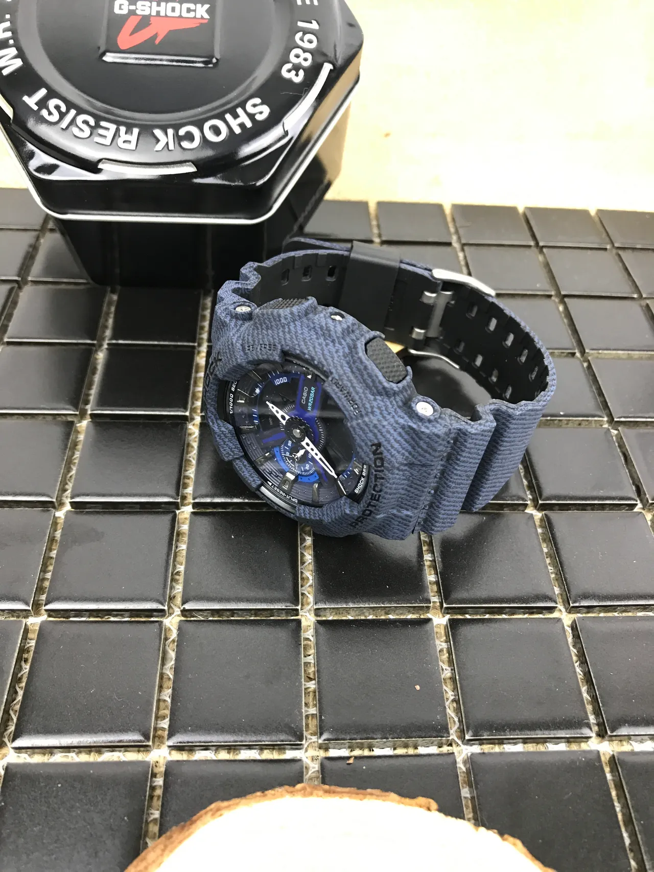 Casio G-Shock GA-100 Blue Textured Resin Sports Watch 8