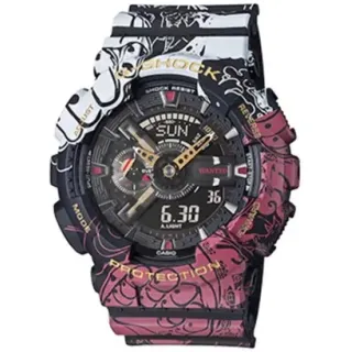 Casio G-Shock GA-100 ساعة رياضية زهورية وردية أسود