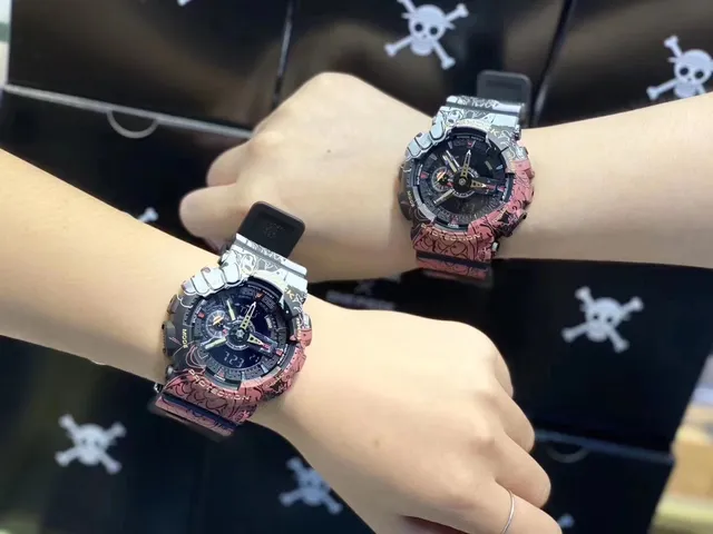 Casio G-Shock GA-100 Montre sportive florale rose noir 6