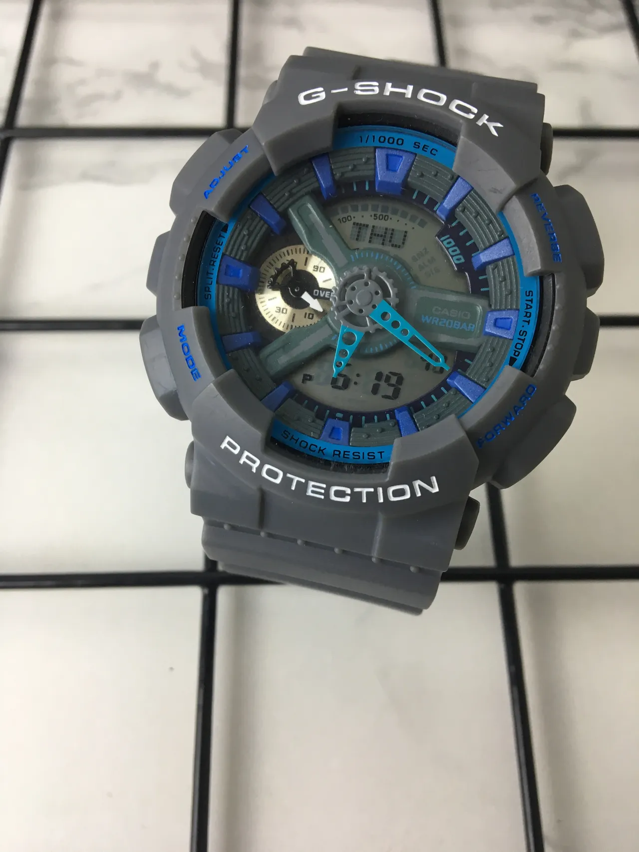 Casio G-Shock GA-100 Relógio Esportivo Cinza e Azul 2