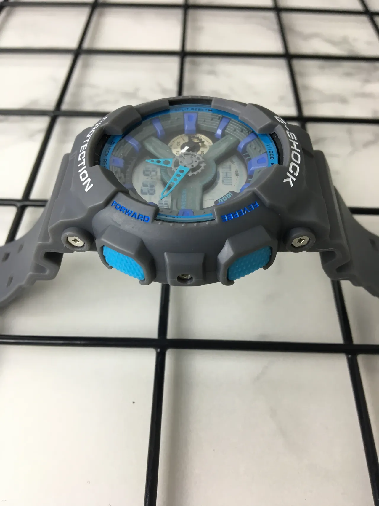 Casio G-Shock GA-100 Relógio Esportivo Cinza e Azul 3