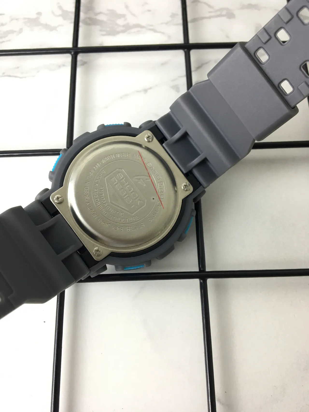 Casio G-Shock GA-100 Relógio Esportivo Cinza e Azul 4