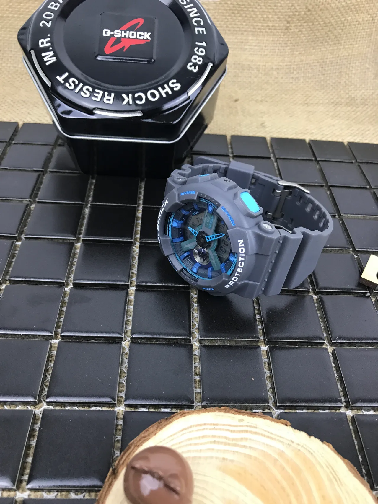Casio G-Shock GA-100 Relógio Esportivo Cinza e Azul 15