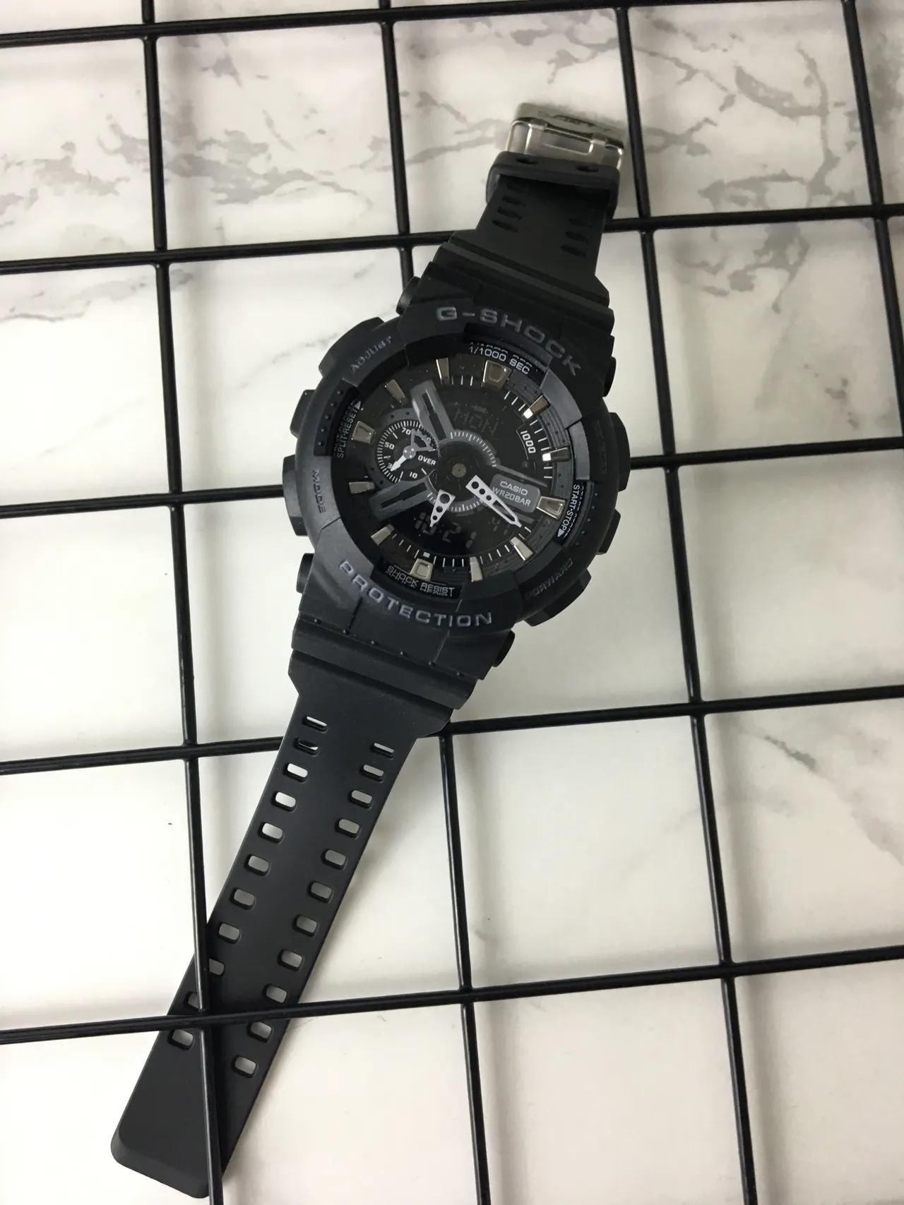 Casio G-Shock GA-100 Noir Mat Analogique-Digital Montre Sport 5