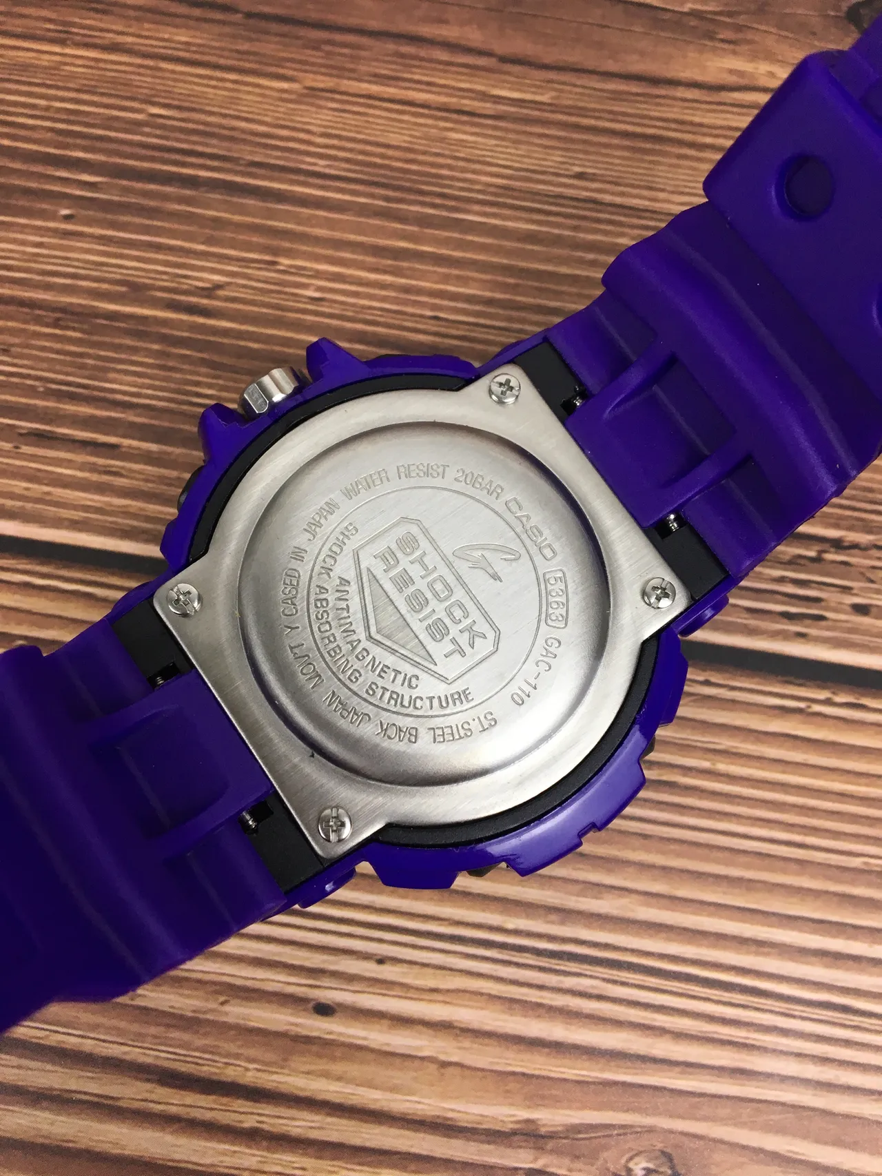 Casio G-Shock GA-100 Purple and Lime Green Sports Watch 4