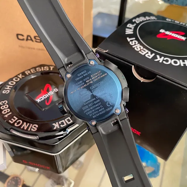 Casio G-Shock GA-2100 Black Blue Hexagonal Case Analog-Digital Hybrid Watch 4