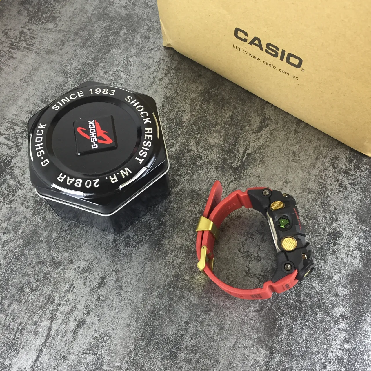 Casio G-Shock Mudmaster Red and Gold Sports Watch 2