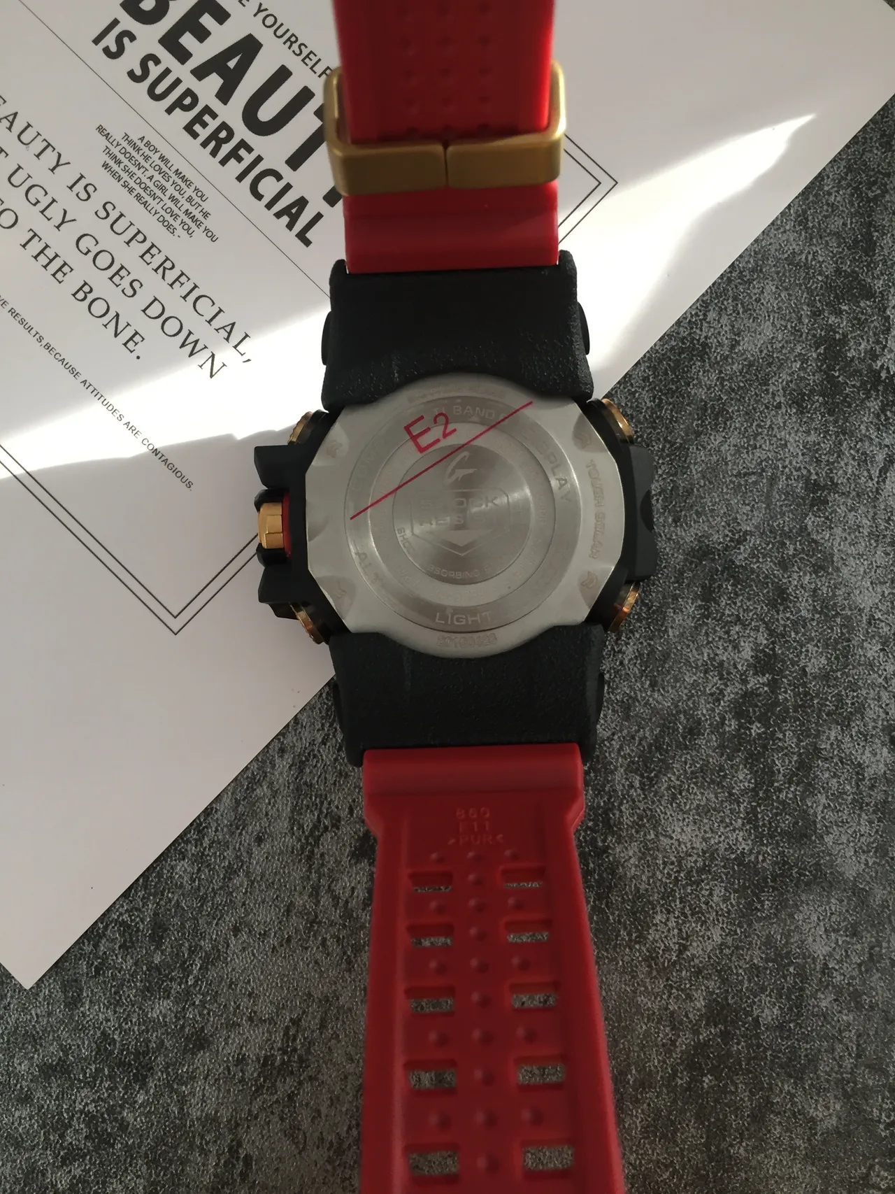 Casio G-Shock Mudmaster Red and Gold Sports Watch 3