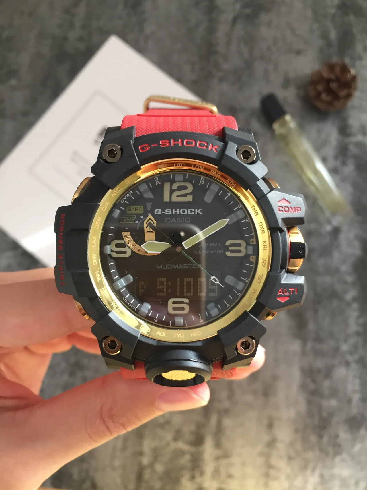 Casio G-Shock Mudmaster Red and Gold Sports Watch 4