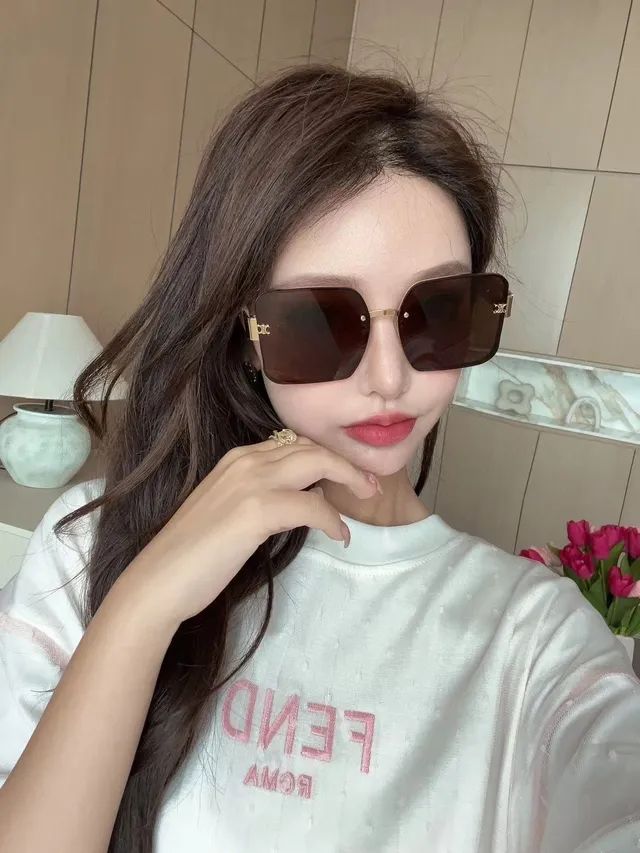 Celine Brown Gold Square-Frame Gradient-Lens Sunglasses 5