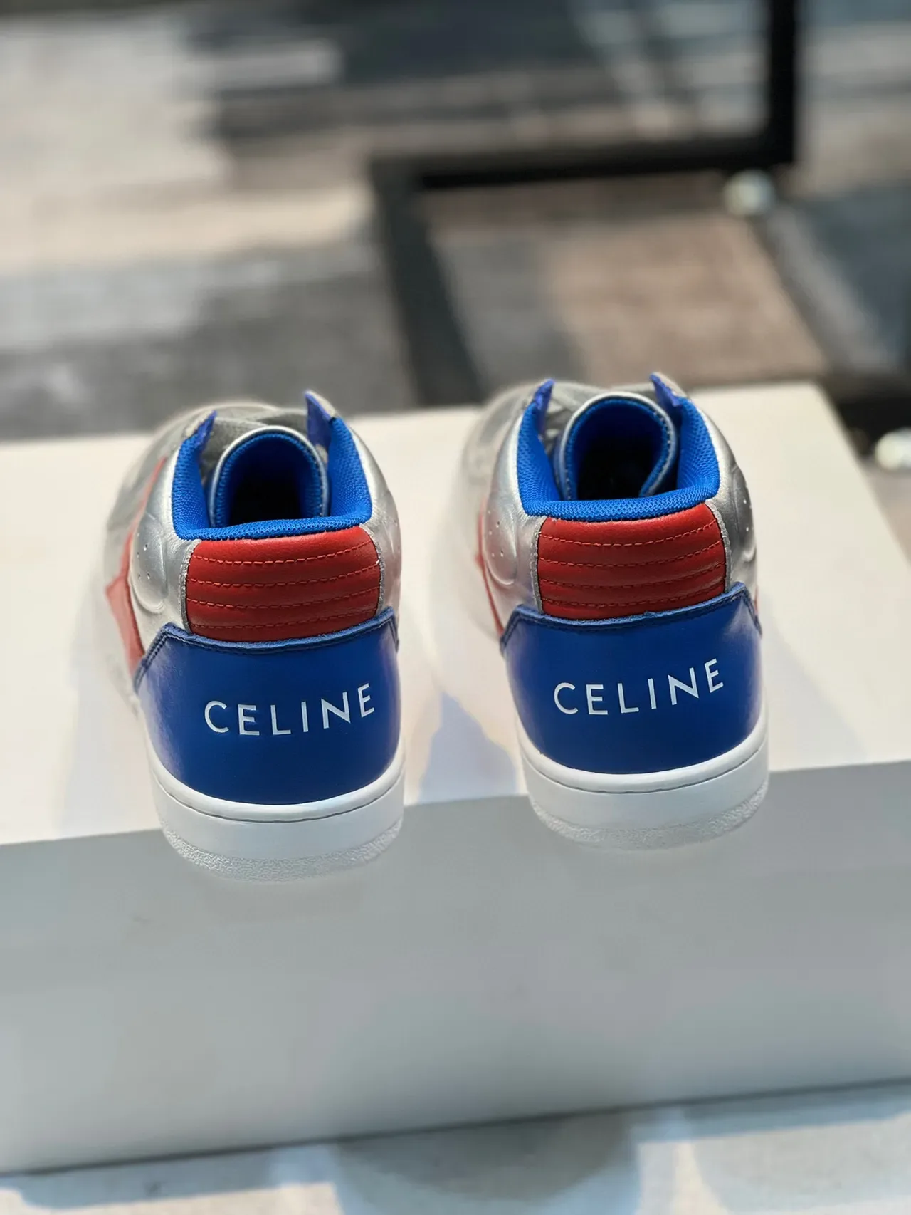 Celine CT-01 মেটালিক সিলভার রেড ব্লু লাইফস্টাইল স্নিকার 2
