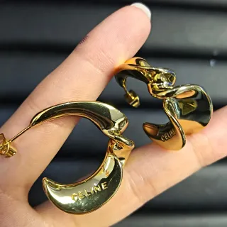 Celine Sculptural Asymmetrical Gold-Tone Earrings