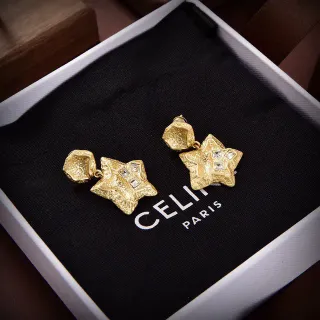 Celine Star-Shaped Crystal Drop Earrings