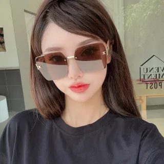 Celine Triomphe Gradient Brown Gray Rimless Sunglasses